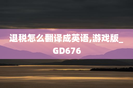 退税怎么翻译成英语,游戏版_GD676