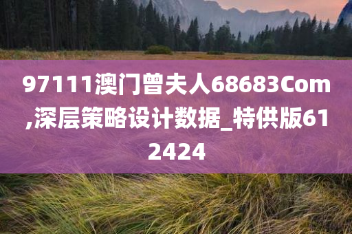 97111澳门曾夫人68683Com,深层策略设计数据_特供版612424