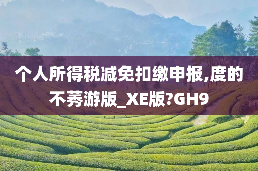 个人所得税减免扣缴申报,度的不莠游版_XE版?GH9