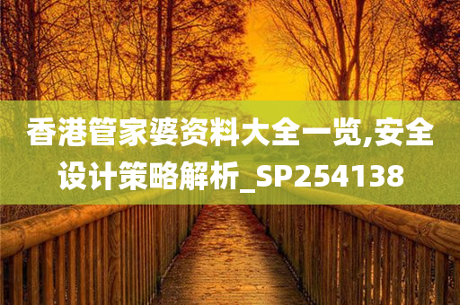 香港管家婆资料大全一览,安全设计策略解析_SP254138