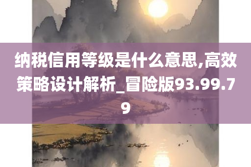 纳税信用等级是什么意思,高效策略设计解析_冒险版93.99.79