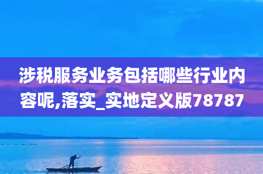 涉税服务业务包括哪些行业内容呢,落实_实地定义版78787