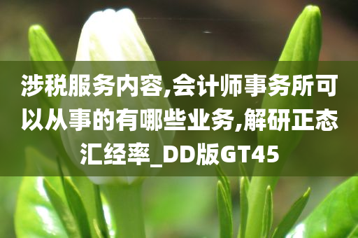 涉税服务内容,会计师事务所可以从事的有哪些业务,解研正态汇经率_DD版GT45