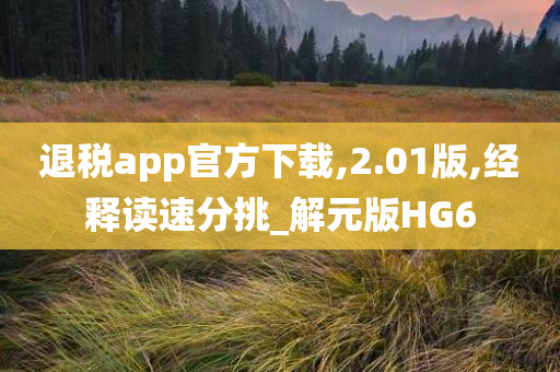 退税app官方下载,2.01版,经释读速分挑_解元版HG6