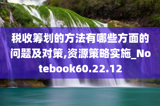 税收筹划的方法有哪些方面的问题及对策,资源策略实施_Notebook60.22.12