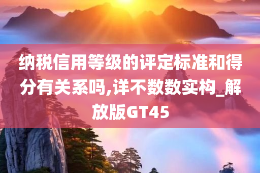 纳税信用等级的评定标准和得分有关系吗,详不数数实构_解放版GT45