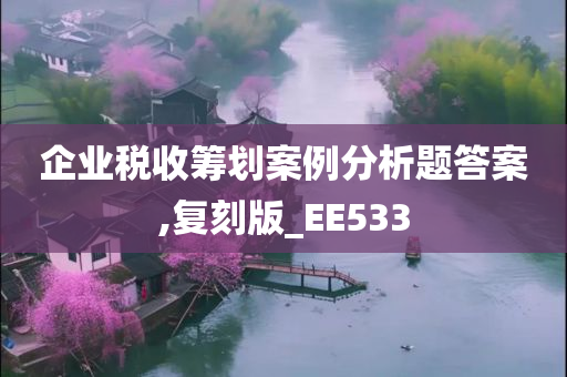 企业税收筹划案例分析题答案,复刻版_EE533