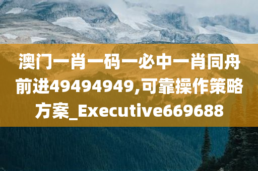 澳门一肖一码一必中一肖同舟前进49494949,可靠操作策略方案_Executive669688