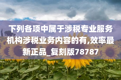 下列各项中属于涉税专业服务机构涉税业务内容的有,效率最新正品_复刻版78787