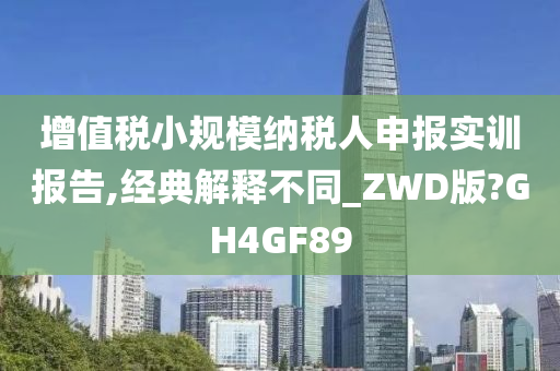 增值税小规模纳税人申报实训报告,经典解释不同_ZWD版?GH4GF89