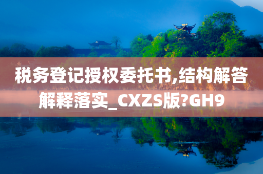 税务登记授权委托书,结构解答解释落实_CXZS版?GH9