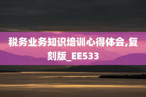 税务业务知识培训心得体会,复刻版_EE533