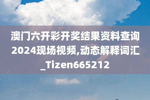 澳门六开彩开奖结果资料查询2024现场视频,动态解释词汇_Tizen665212