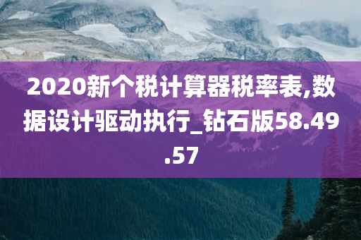 2020新个税计算器税率表,数据设计驱动执行_钻石版58.49.57