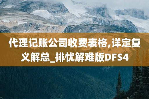 代理记账公司收费表格,详定复义解总_排忧解难版DFS4