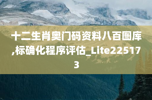 十二生肖奥门码资料八百图库,标确化程序评估_Lite225173