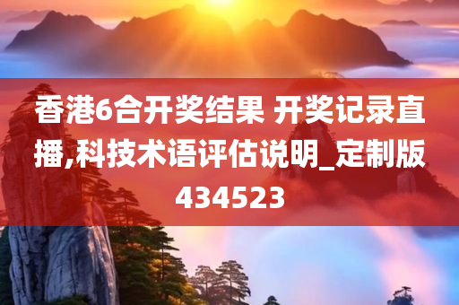 香港6合开奖结果 开奖记录直播,科技术语评估说明_定制版434523