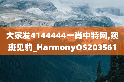 大家发4144444一肖中特网,窥斑见豹_HarmonyOS203561