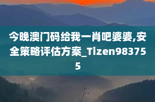 今晚澳门码给我一肖吧婆婆,安全策略评估方案_Tizen983755