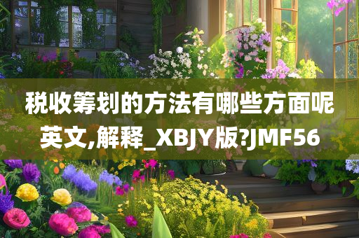 税收筹划的方法有哪些方面呢英文,解释_XBJY版?JMF56