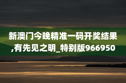 新澳门今晚精准一码开奖结果,有先见之明_特别版966950