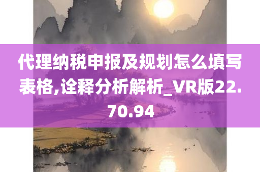 代理纳税申报及规划怎么填写表格,诠释分析解析_VR版22.70.94