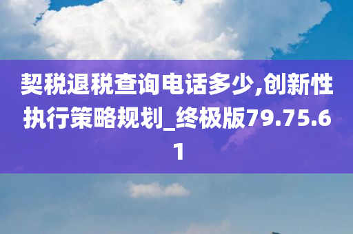 契税退税查询电话多少,创新性执行策略规划_终极版79.75.61