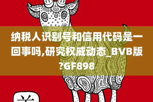 纳税人识别号和信用代码是一回事吗,研究权威动态_BVB版?GF898