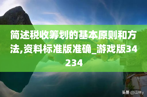 简述税收筹划的基本原则和方法,资料标准版准确_游戏版34234