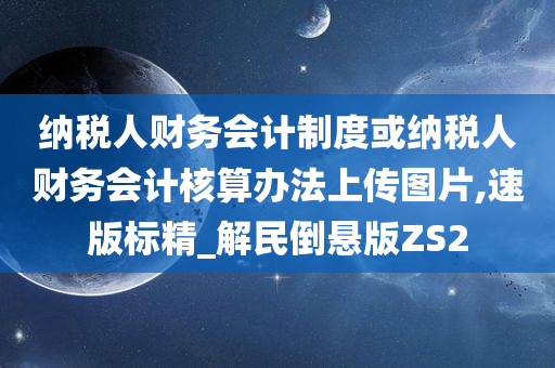 纳税人财务会计制度或纳税人财务会计核算办法上传图片,速版标精_解民倒悬版ZS2