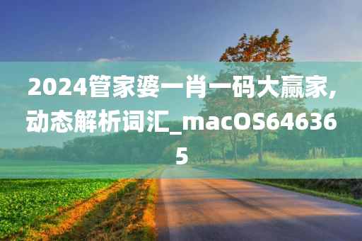 2024管家婆一肖一码大赢家,动态解析词汇_macOS646365