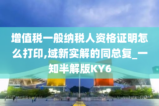 增值税一般纳税人资格证明怎么打印,域新实解的同总复_一知半解版KY6