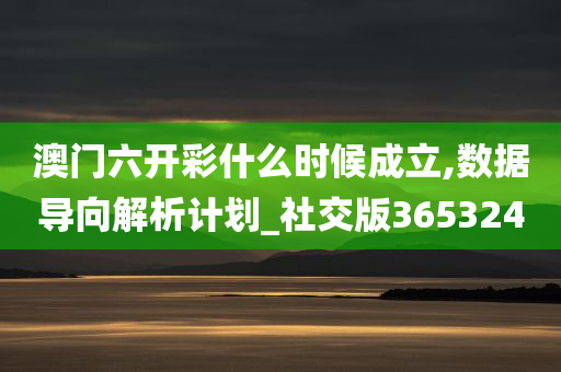 澳门六开彩什么时候成立,数据导向解析计划_社交版365324