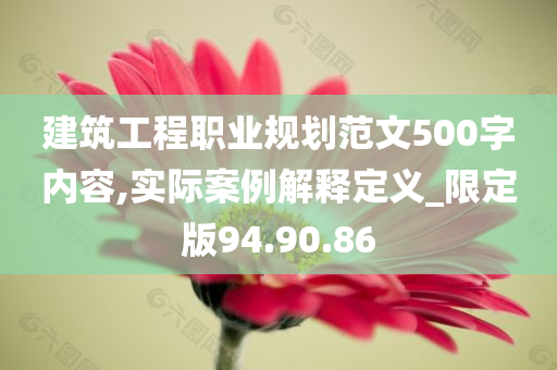 建筑工程职业规划范文500字内容,实际案例解释定义_限定版94.90.86