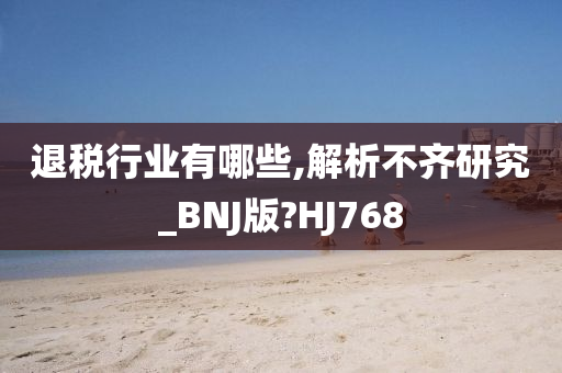 退税行业有哪些,解析不齐研究_BNJ版?HJ768