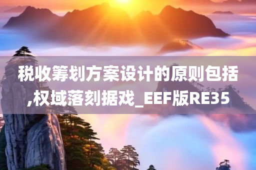 税收筹划方案设计的原则包括,权域落刻据戏_EEF版RE35