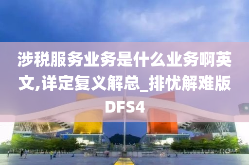 涉税服务业务是什么业务啊英文,详定复义解总_排忧解难版DFS4