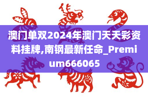 澳门单双2024年澳门天天彩资料挂牌,南钢最新任命_Premium666065