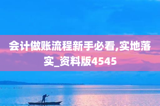 会计做账流程新手必看,实地落实_资料版4545