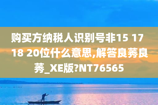 购买方纳税人识别号非15 17 18 20位什么意思,解答良莠良莠_XE版?NT76565