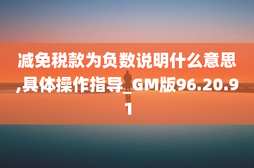 减免税款为负数说明什么意思,具体操作指导_GM版96.20.91