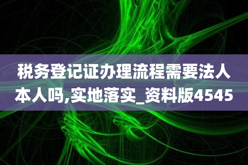 税务登记证办理流程需要法人本人吗,实地落实_资料版4545