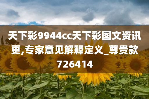 天下彩9944cc天下彩图文资讯更,专家意见解释定义_尊贵款726414