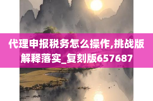 代理申报税务怎么操作,挑战版解释落实_复刻版657687