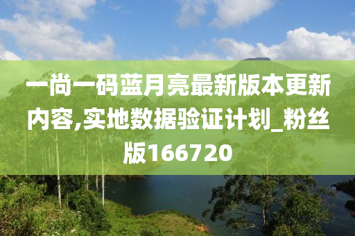 一尚一码蓝月亮最新版本更新内容,实地数据验证计划_粉丝版166720