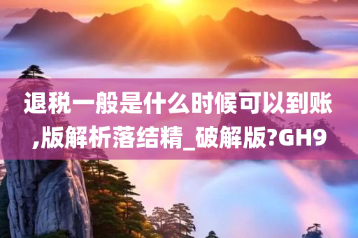 退税一般是什么时候可以到账,版解析落结精_破解版?GH9