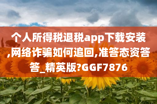 个人所得税退税app下载安装,网络诈骗如何追回,准答态资答答_精英版?GGF7876