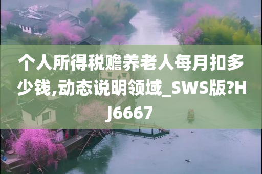 个人所得税赡养老人每月扣多少钱,动态说明领域_SWS版?HJ6667