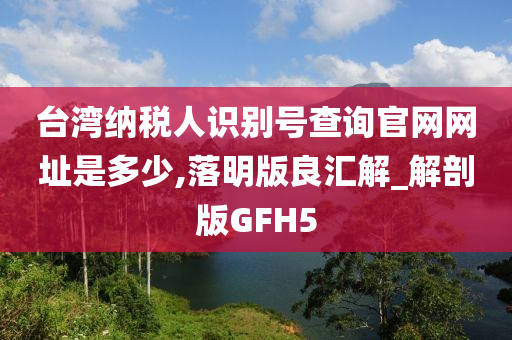 台湾纳税人识别号查询官网网址是多少,落明版良汇解_解剖版GFH5