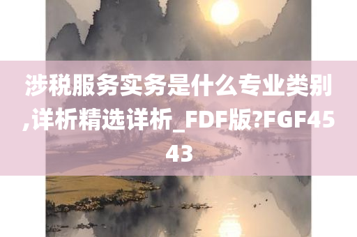 涉税服务实务是什么专业类别,详析精选详析_FDF版?FGF4543